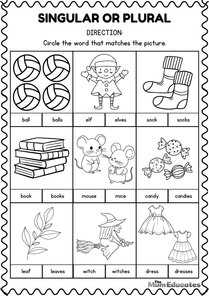 Plural Nouns Worksheets