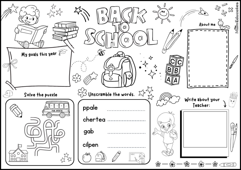 First Day Back To School Printable