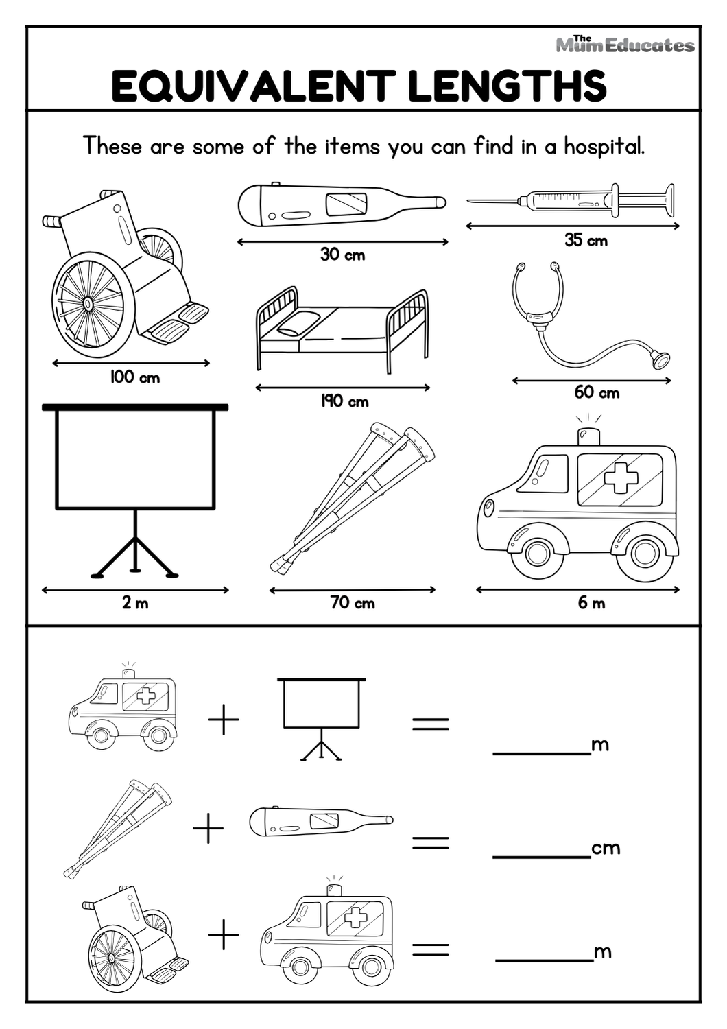 Centimetres and Metres Worksheets - FREE - The Mum Educates