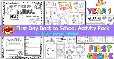 First Day Back to School Activity Pack