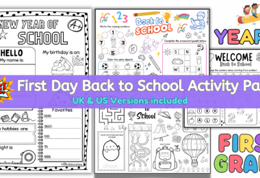 First Day Back to School Activity Pack