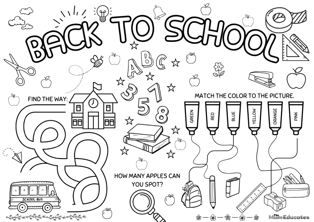 First Day Back To School activity mat year 2